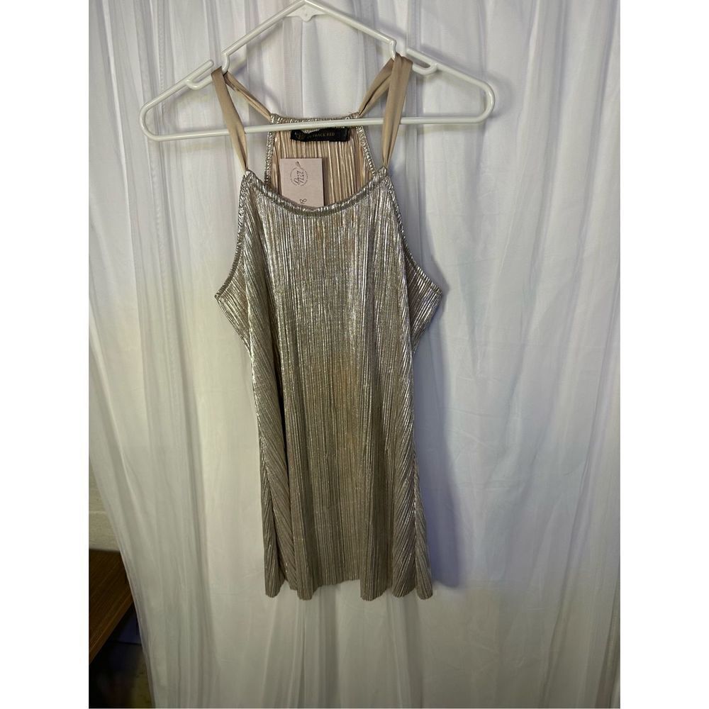 Outback Red Metallic Shimmer Silver Dressy Tank